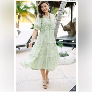 Mint Green Ruffle Midi Dress – Size S by ShoptheMint